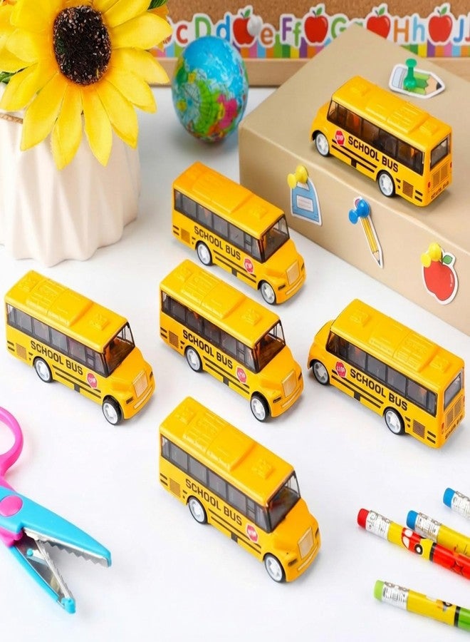 RoundFunny 12 Pcs Mini Yellow School Bus Toys for Toddlers Back to School 3.7 in Small Bus Toy for Preschool Kindergarten Kids Birthday Gift 3 4 5 Year Old and up Girls Boys - Image 4